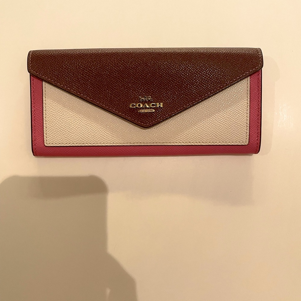 Tricolor Coach Envelope Wallet